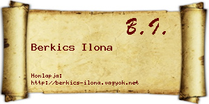 Berkics Ilona névjegykártya